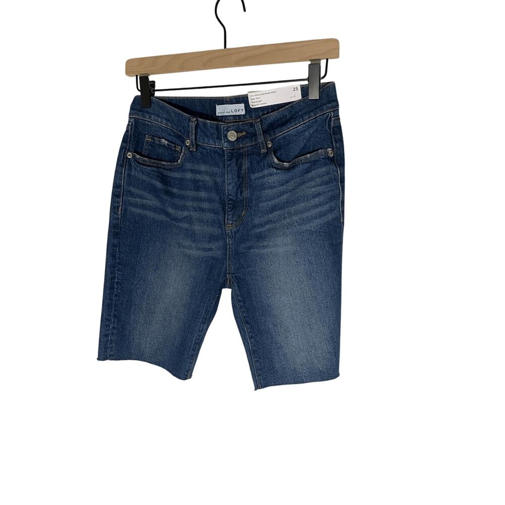 NWT Loft Denim Bermuda Women's Modest Jean Shorts Sz 25